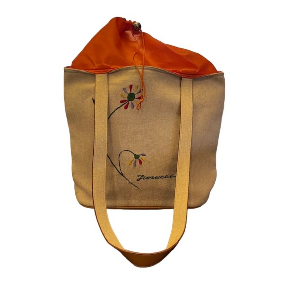 Fiorucci Orange Drawstring Tote Bag